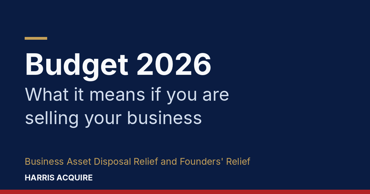 Budget 2026: what it means if you are selling your business